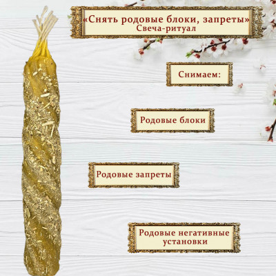 Свеча-ритуал "Снять родовые блоки, запреты"