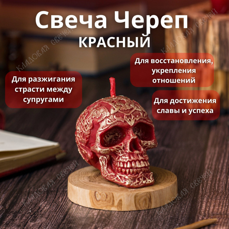 Свеча Череп красный Свеча Череп красный